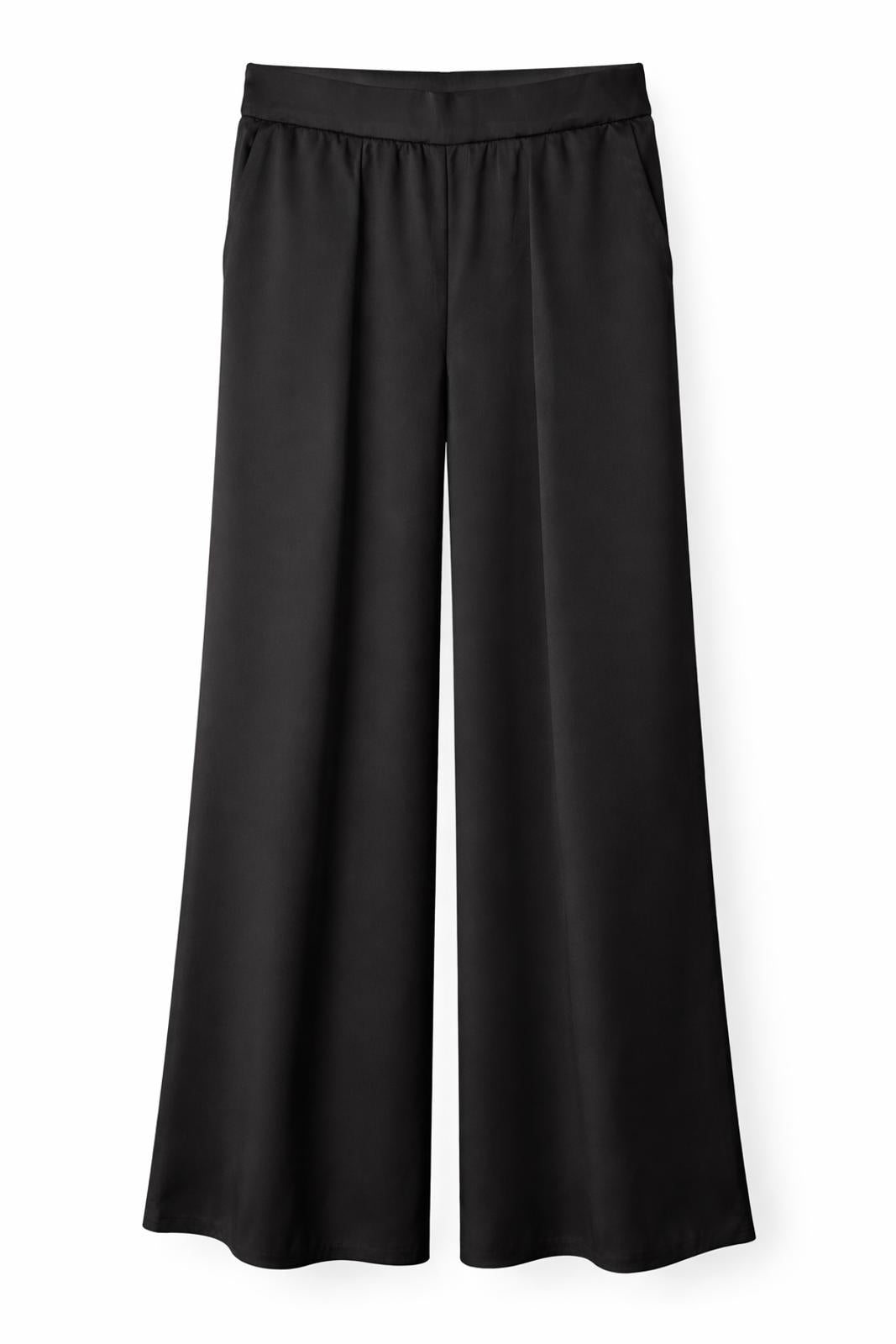 halara dress pants NWT Women's Wide Leg Black Zipper Work Size Small – Bralissa sheer illusion wedding dress Women's Aqua Blu Clothing Full Elastic Waistband Color:Aster Blue