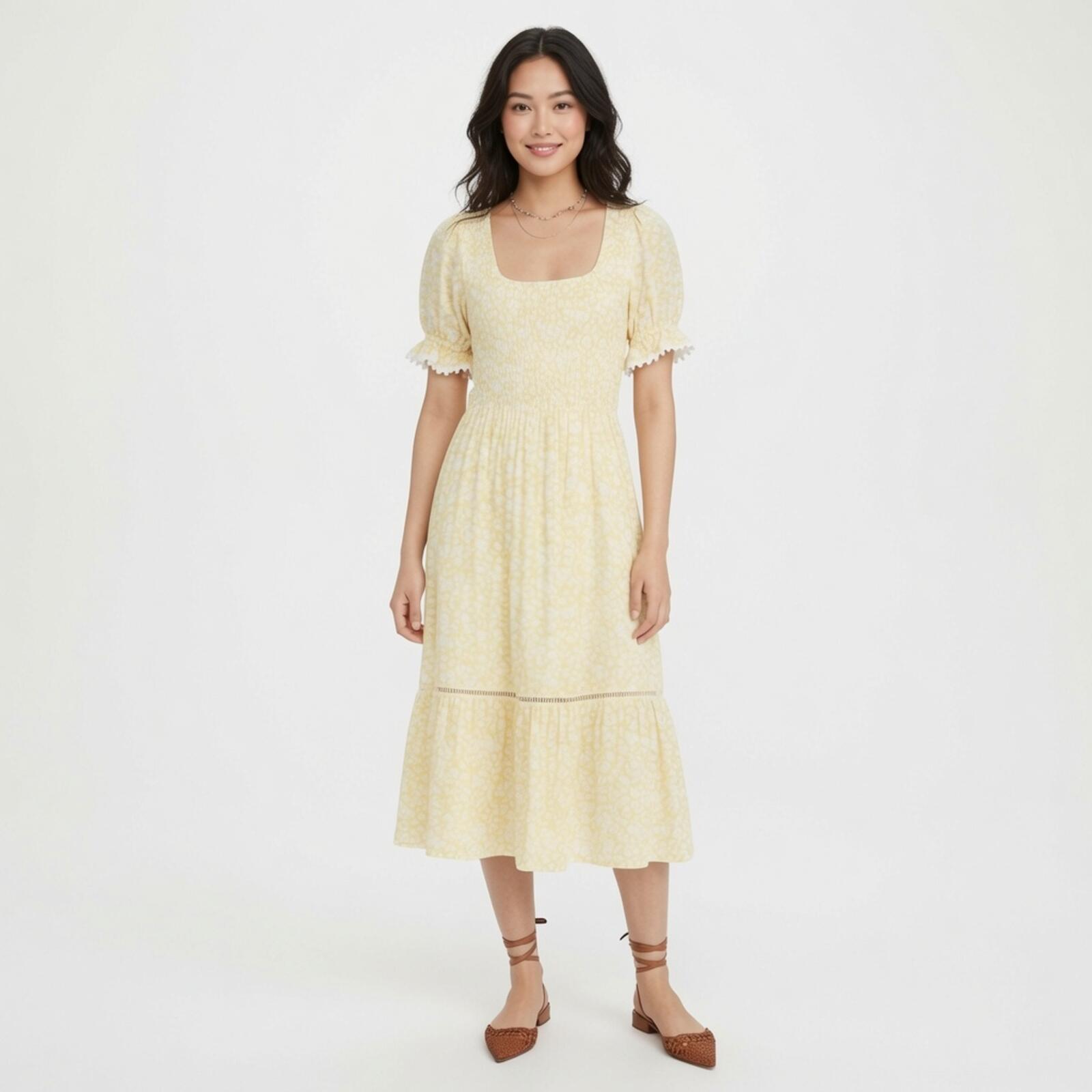 sweet summer midi dress NWT Lost + Wander Daze Yellow Size Small – Bralissa Material:63.9% Organic Cotton 36.1% Lyocell sku_MD08201-Blue-FO Derby: Long Sleeve Sweetheart and a tropical Summer