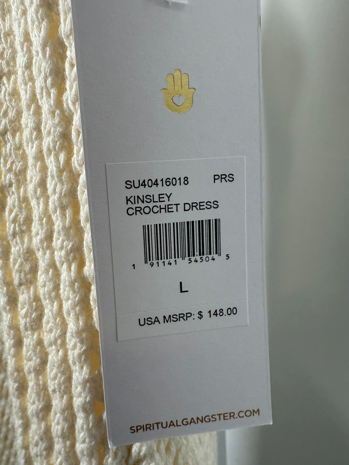 Spiritual Gangster Kinsley Crochet Dress White - L NWT