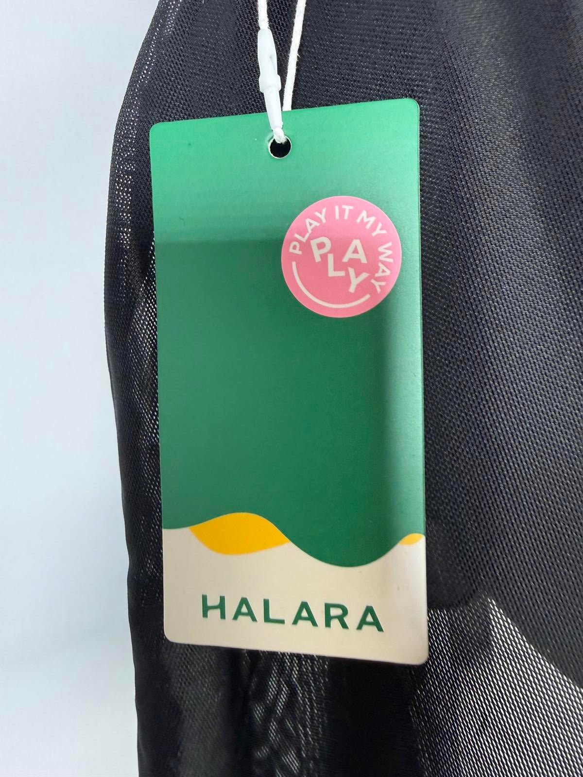 NWT Halara Mesh Overlay Tank with Criss Cross Straps in Back Black S