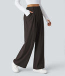 NWT Halara Flex™ High Waisted Pocket Wide Leg Waffle Work Pants Black Size L