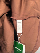 NWT Halara Drawstring Long Sleeve Pleated Hem Mini Casual Hoodie Dress Mustang L