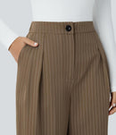 NWT Halara High Waisted Wide Leg Striped Work Pants Size Large
