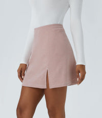NWT Halara High Waisted 2-in-1 Houndstooth Mini Work Skirt Pink Sand - Size M