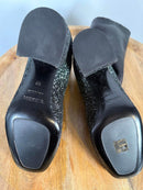 Premiata Sock Ankle Boots EU 35 US 5 Black Crystal Glitter Block Heel Womens NWB