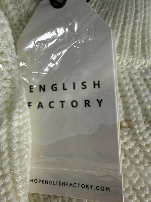NWT English factory Puff Sleeve Sweater Ivory Size XS