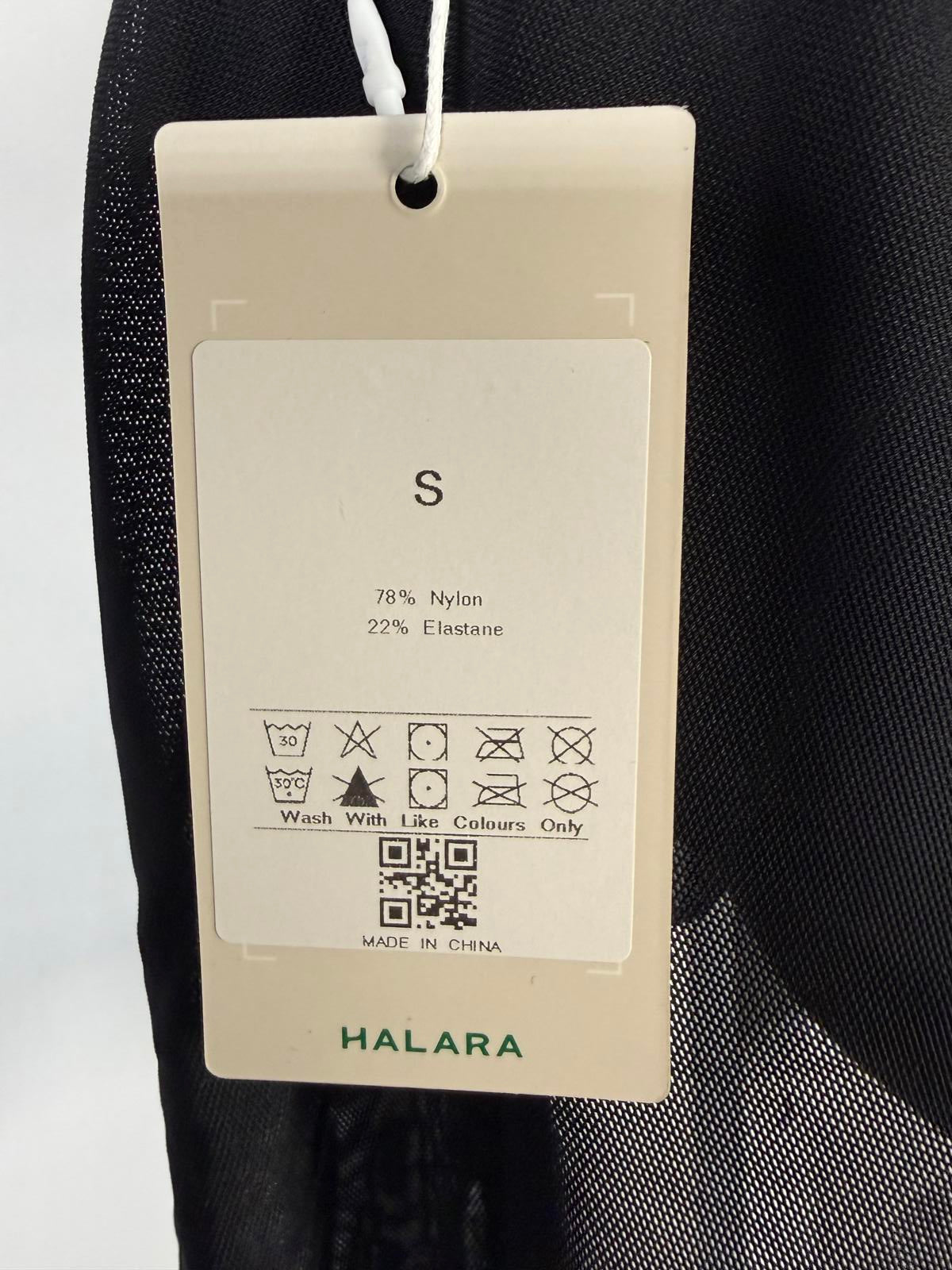 NWT Halara Mesh Overlay Tank with Criss Cross Straps in Back Black S