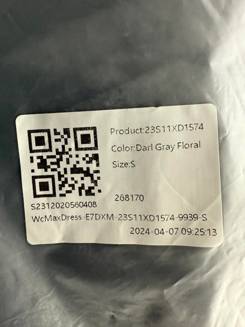 NWT Halara Funnel Neck Long Sleeve Flare Maxi Casual Dress Darl GRAY Floral S