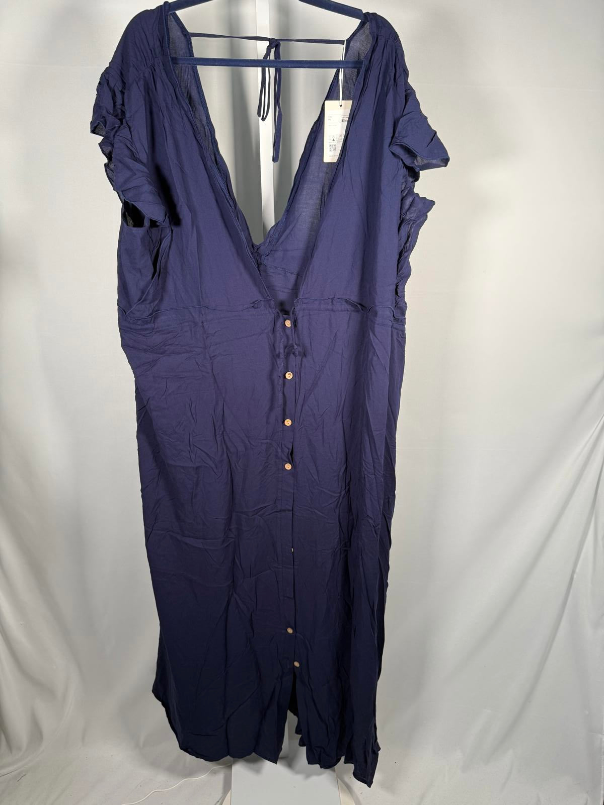 NWT Halara Deep V Neck Butterfly Sleeve Flowy Maxi Casual Dress Size XL