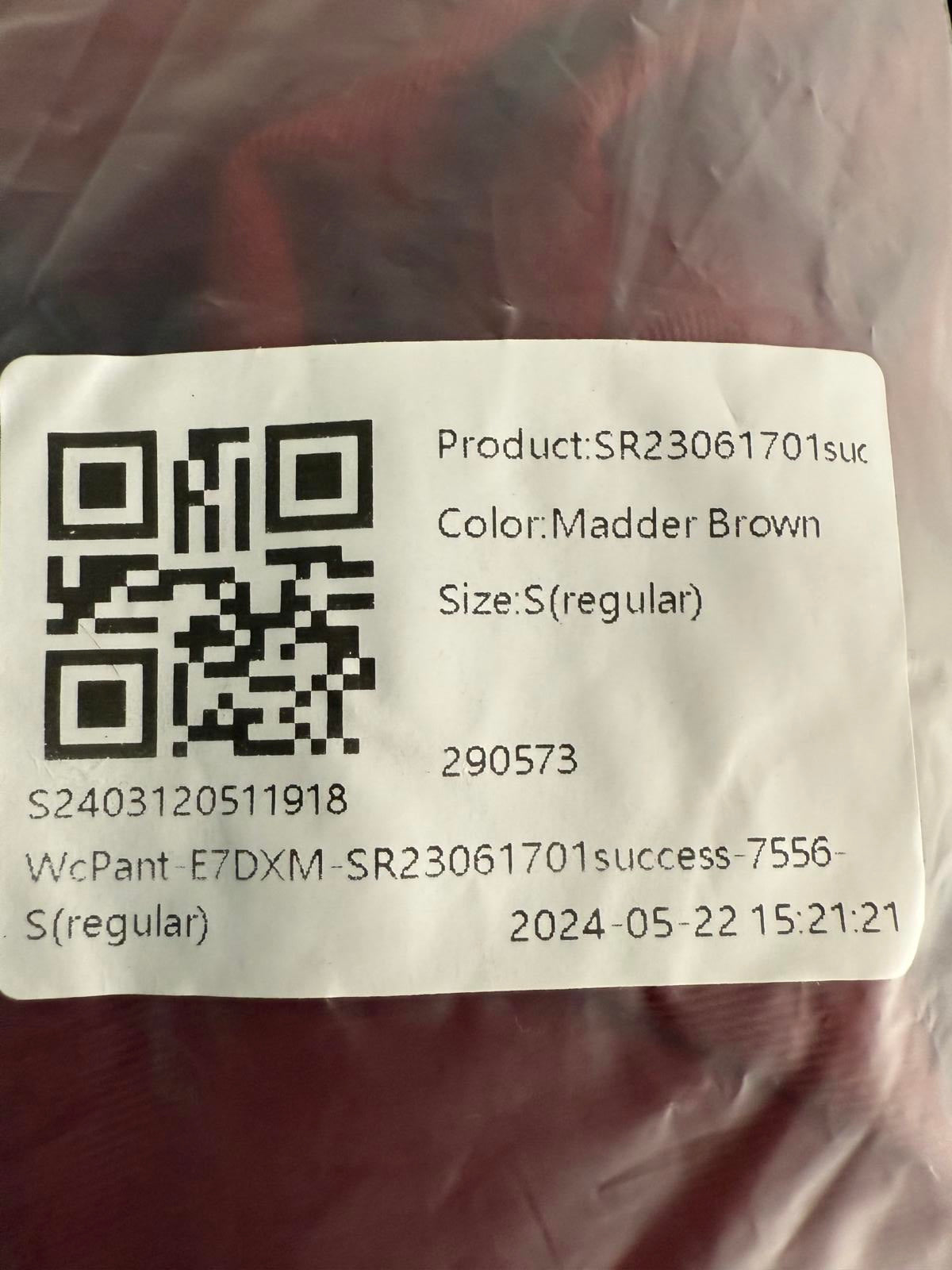 NWT Halara High Waisted Pocket Shirred Straight Leg Work Pant Madder Brown - S