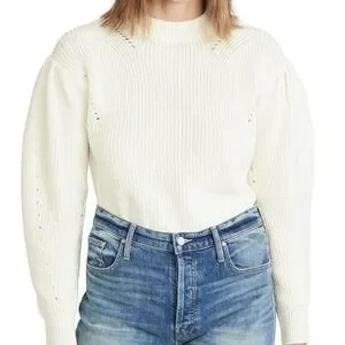 NWT English factory Puff Sleeve Sweater Ivory Size XS