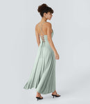 NWT Halara Ribbed Cowl Neck Lace Up Midi Dress - Size M