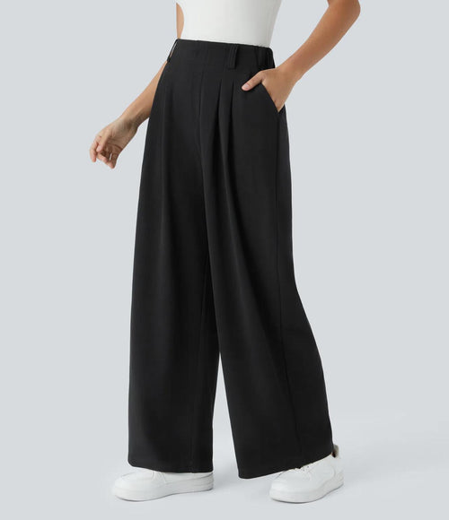 NWT Halara Flex™ High Waisted Pocket Wide Leg Waffle Work Pants, Size Large