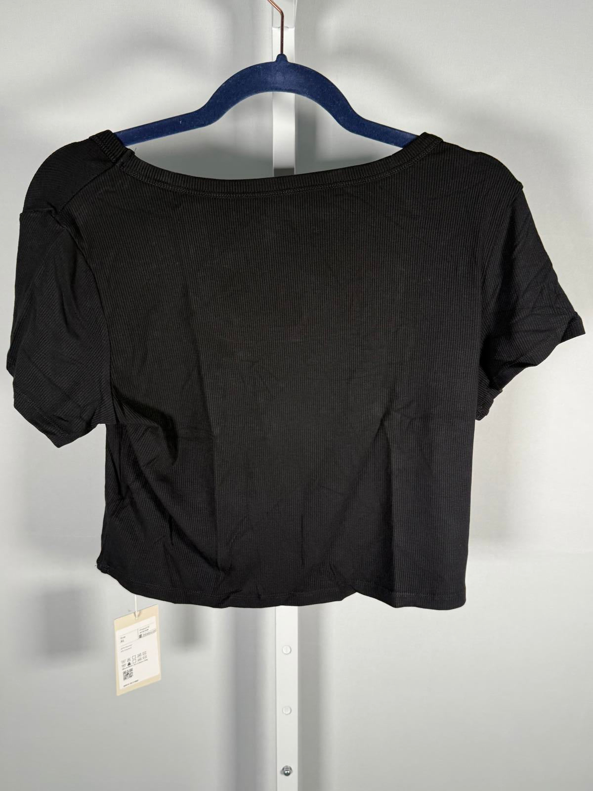NWT Halara boat neck black baby tee cropped - XL