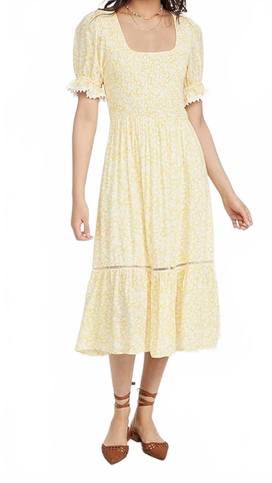 NWT REVOLVE Lost + Wander Sweet Summer Daze Midi Dress Yellow - Small