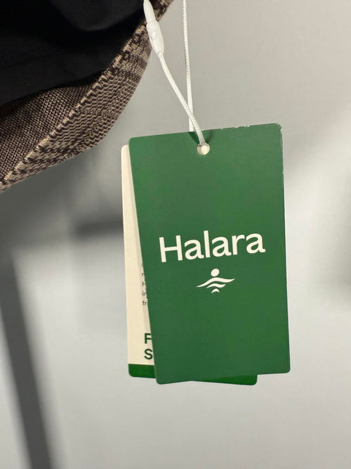 NWT Halara High Waisted 2-in-1 Houndstooth Plaid Mini Work Skirt Brown Plaid L