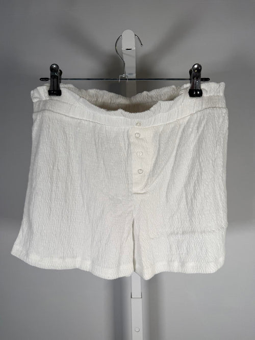 NWT Revolve You Say Henley Ruffle Shortie Set White Size Small