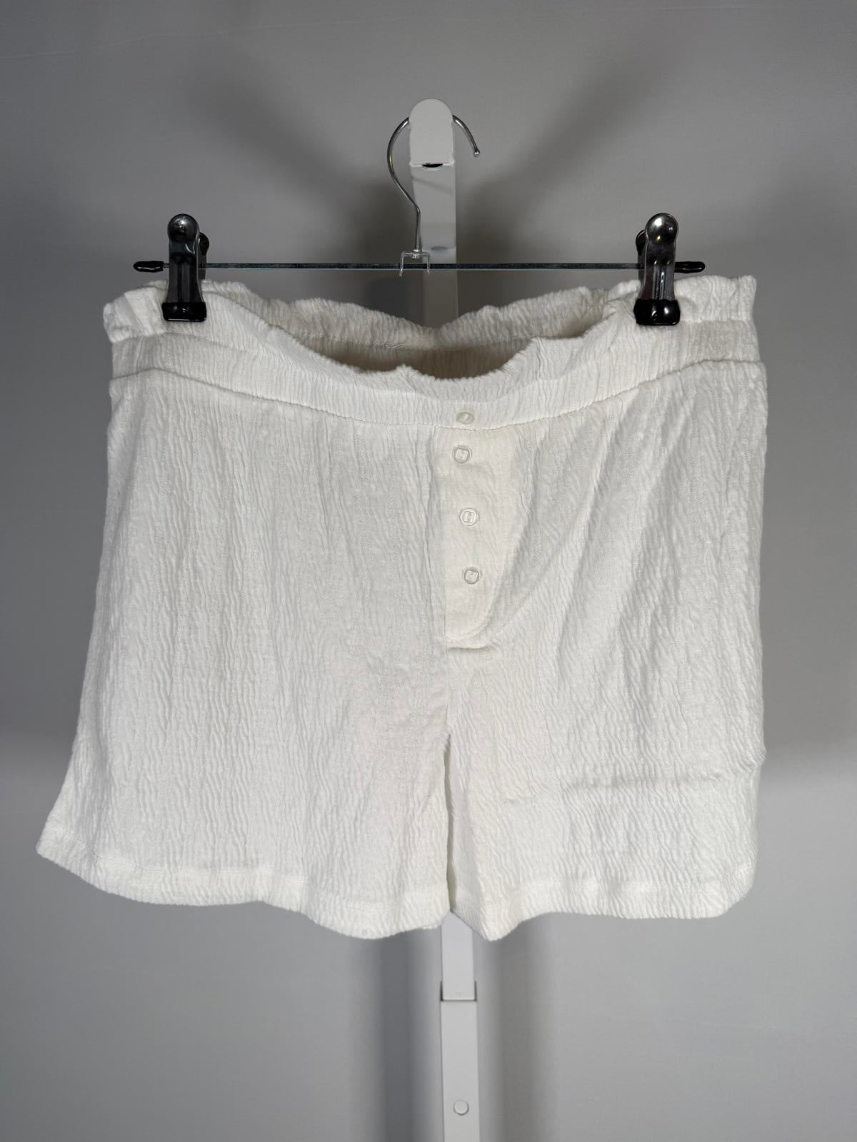 NWT Revolve You Say Henley Ruffle Shortie Set White Small