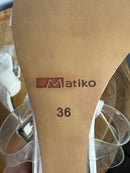 NIB Matiko Heely Shoe in Clear White Size 6