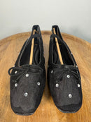 Lulus Miliah Black Mesh Rhinestone Ballet Flats - 11 NWB