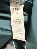 NWT Halara V Neck Bishop Long Sleeve Flare Midi Casual Dress Stone Blue Size L