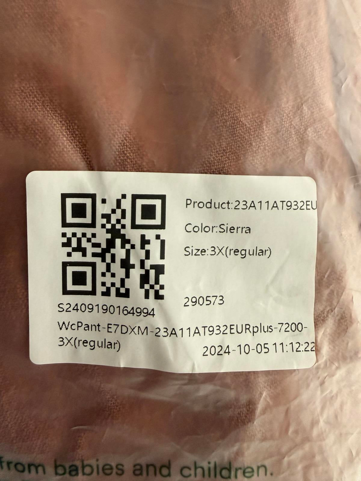 NWT Halara High Waisted Wide Leg Flowy Palazzo Casual Linen-Feel Pants Sierra 3X