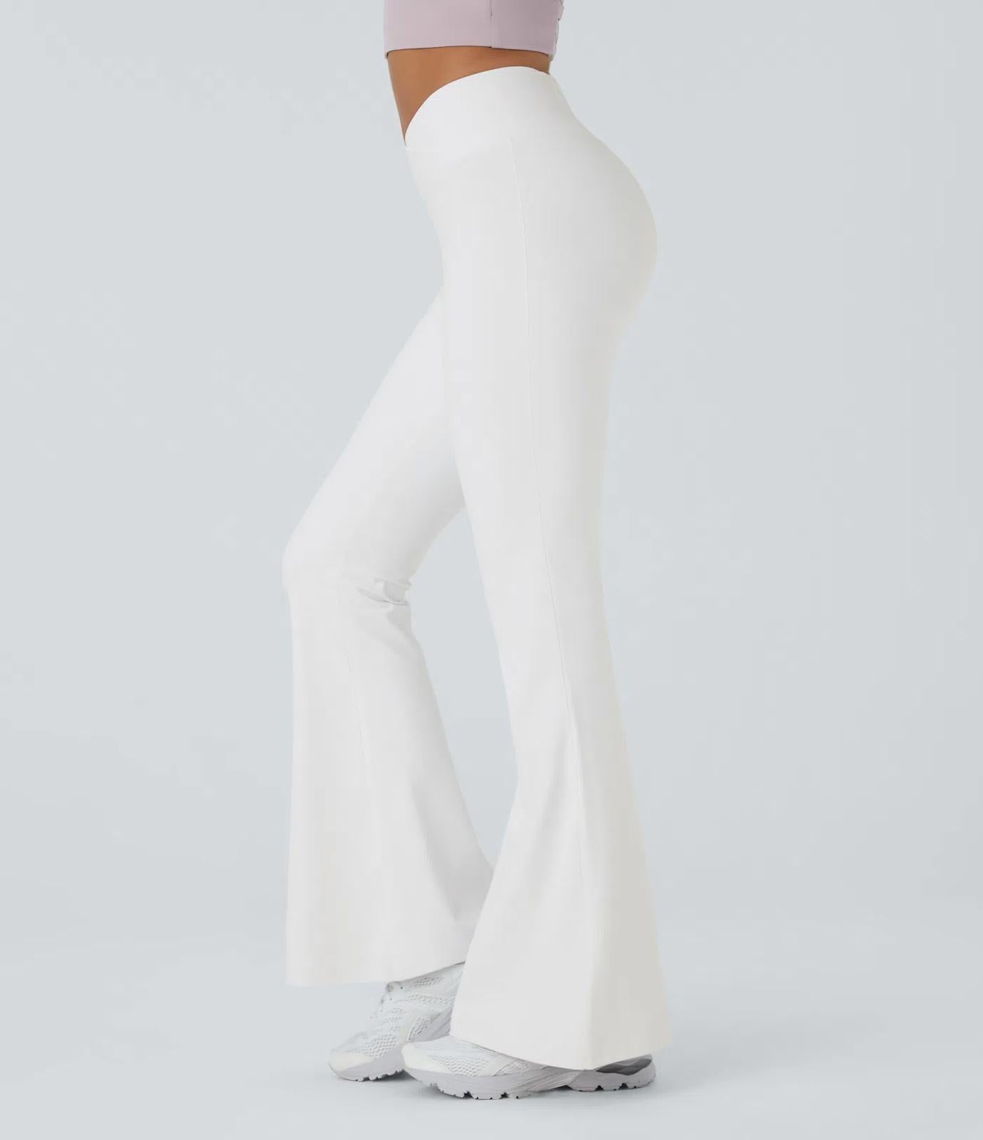 Halara UltraFlare Leggings Crossover High Waisted Pocket Size M