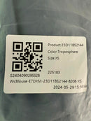 NWT Halara Pocket High Low Curved Hem Shine Oversize Work Shirt Troposphere XS