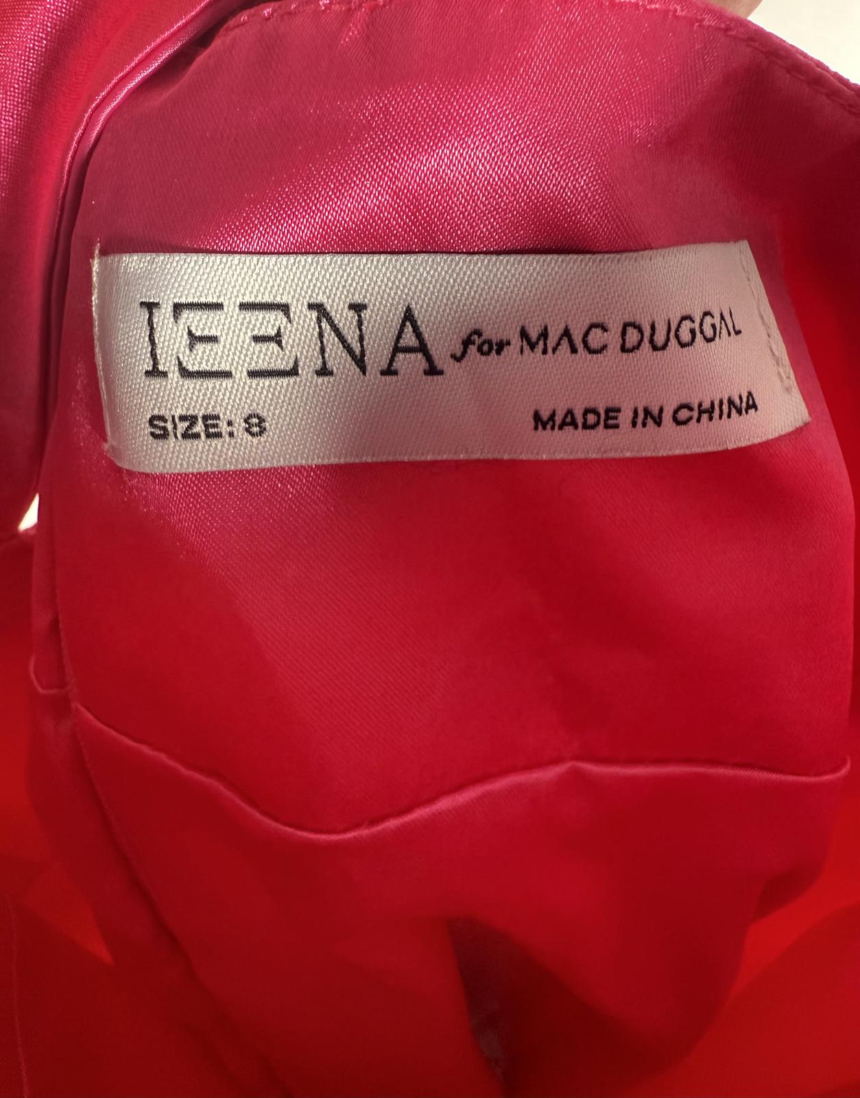 NWT Mac Duggal Fuchsia Bow Bubble Hem Mini Dress Size 8