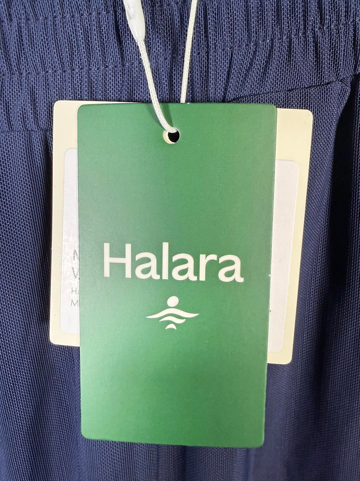 NWT Halara High Waisted Mesh Overlay Wide Leg Casual Pants Naval Academy S