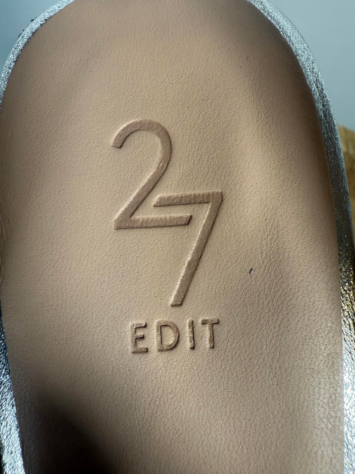 27 EDIT Naturalizer Jaselle Metallic Leather Ankle Strap Platform Sandals - 8.5