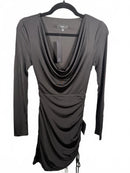 Lulus Serious Stunner Black Ruched Long Sleeve Mini Bodycon Dress - XS