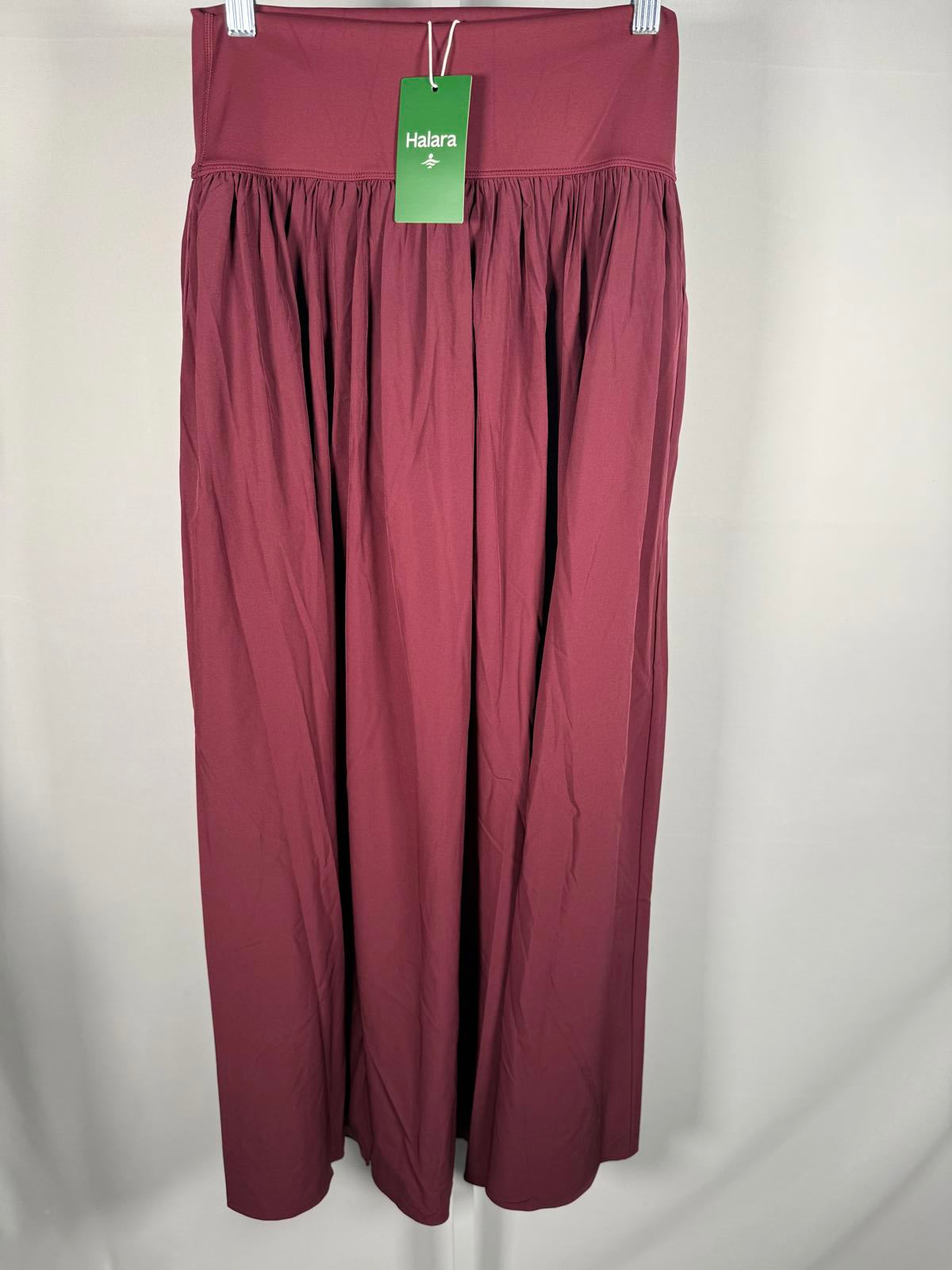 NWT Halara Breezeful High Waisted Split 2-in-1 Flowy Maxi Skirt Amaranth S