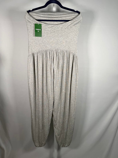 NWT Halara Ribbed Tube Backless Side Pocket Casual Jumpsuit Fog Gray Size L