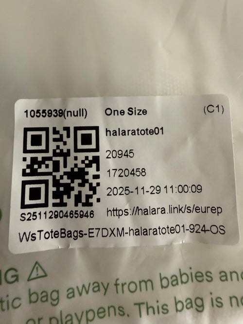 NWT Halara Letter Print Casual Canvas Tote Bag