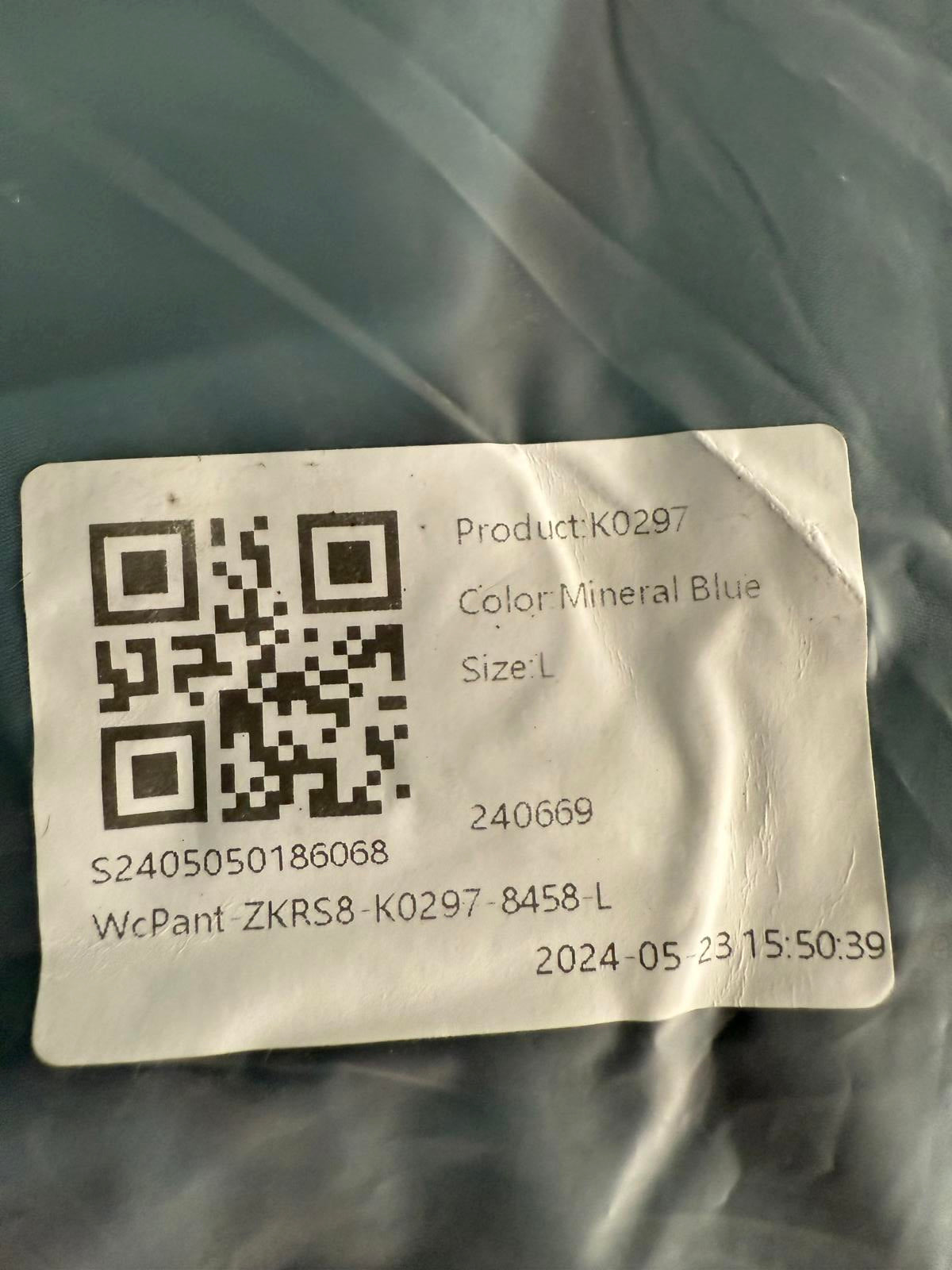 NWT Halara High Waisted Drawstring Pocket Hem Casual Joggers Mineral Blue Size L