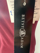 Betsy & Adam Women's Red Asymmetric Ruched Gown Dress Size 8