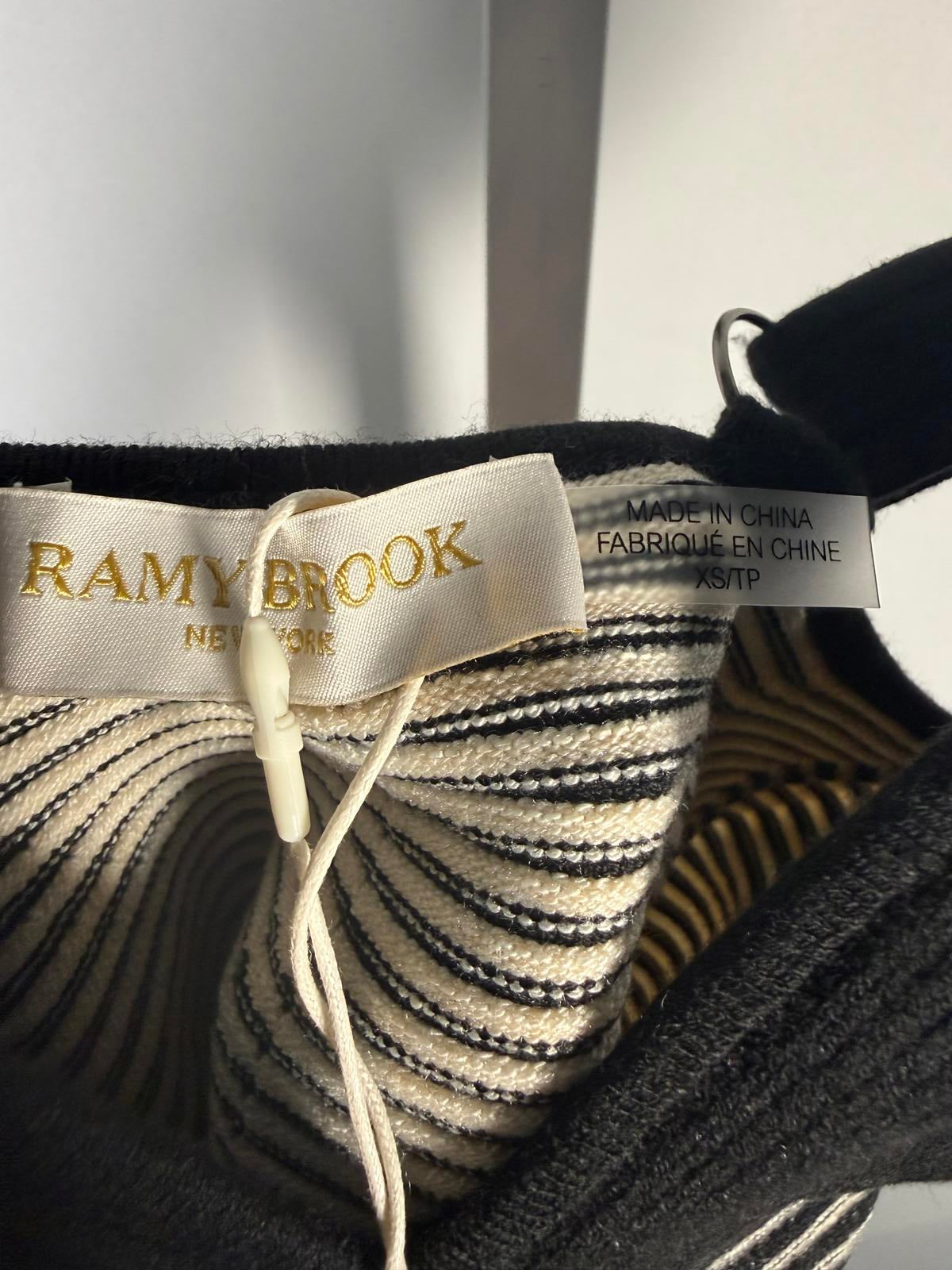 NWT Ramy Brook Madeline Sweater Tank Black & Cream XS