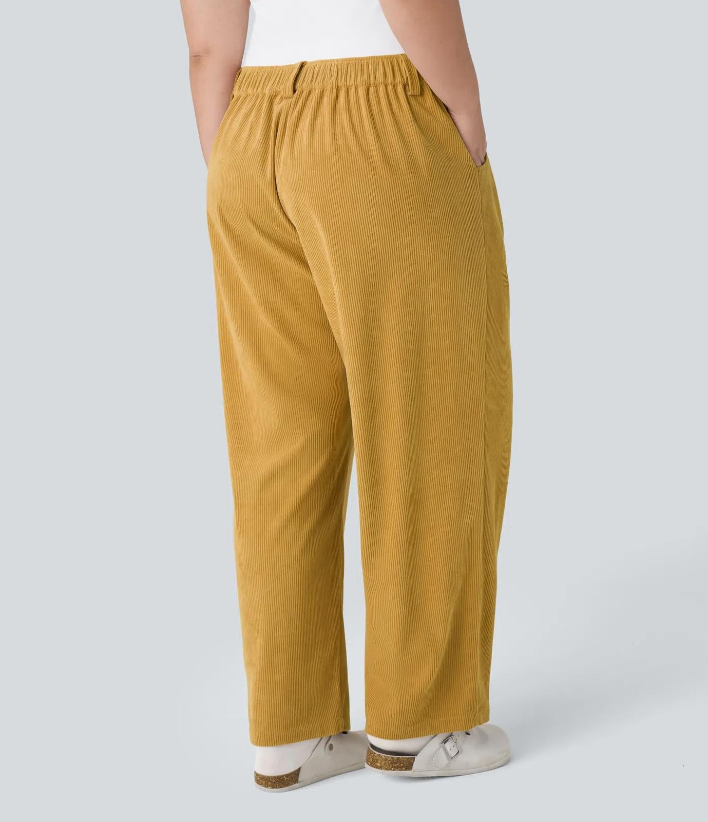 NWT Halara Mid Rise Zipper Pocket Corduroy Casual Pants XL