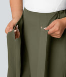 NWT Halara High Waisted Tie Side Wide Leg Work Pants Burnt Olive Size Large