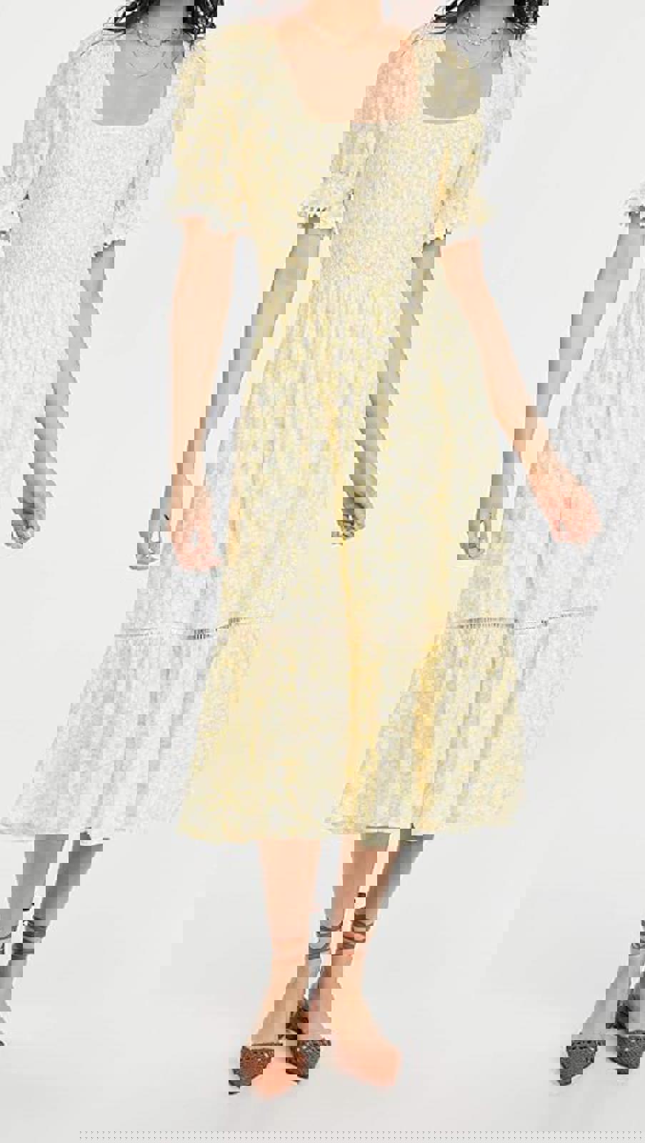 NWT REVOLVE Lost + Wander Sweet Summer Daze Midi Dress Yellow Size S