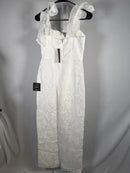 NWT Lulus Extraordinary Charm White Floral Burnout Tie-Strap Jumpsuit Size S