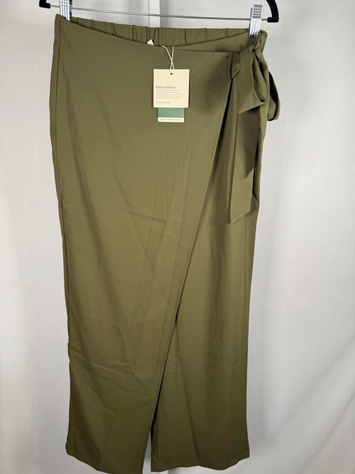 NWT Halara High Waisted Tie Side Wide Leg Work Pants Burnt Olive Size Large