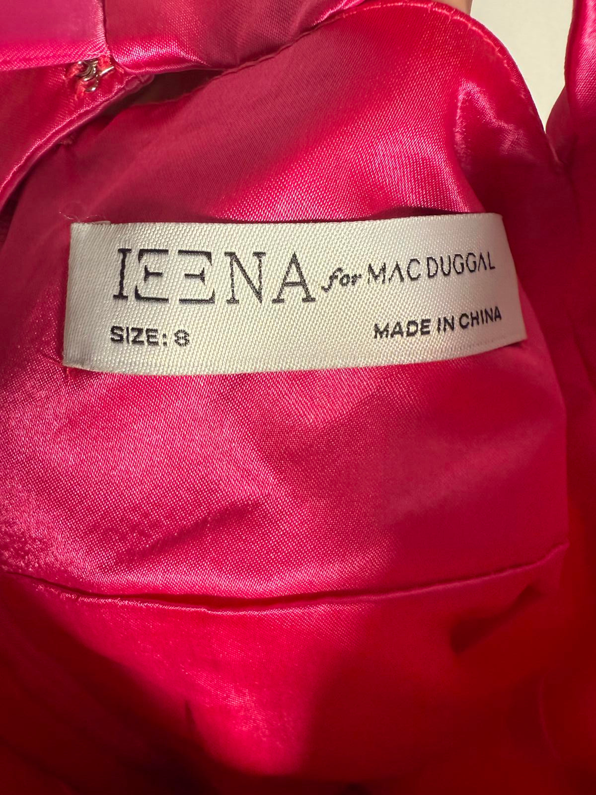 NWT Mac Duggal Fuchsia Bow Bubble Hem Mini Dress Size 8