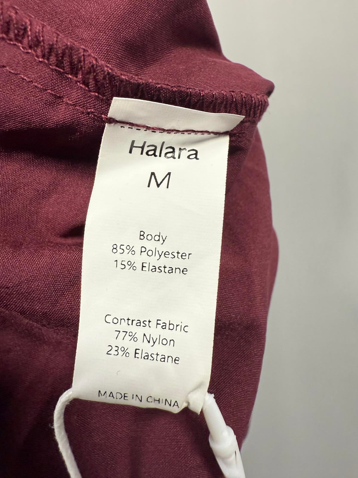 NWT Halara Adjustable Strap Backless Ruched Side Pocket Dress Amaranth M