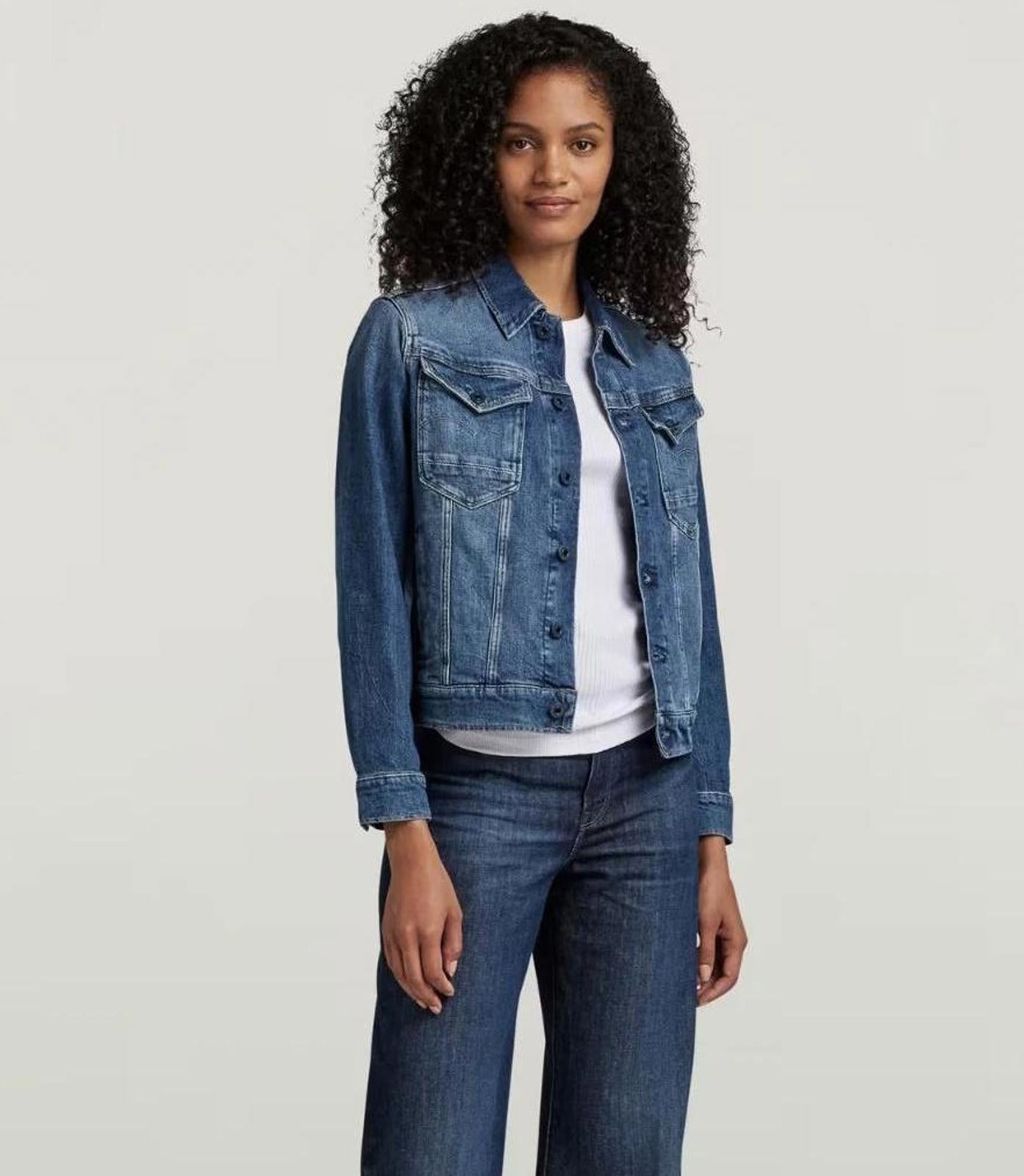 NWT G-Star RAW Arc 3D Denim Jacket Women’s Faded Santorini Stretch - Size Medium