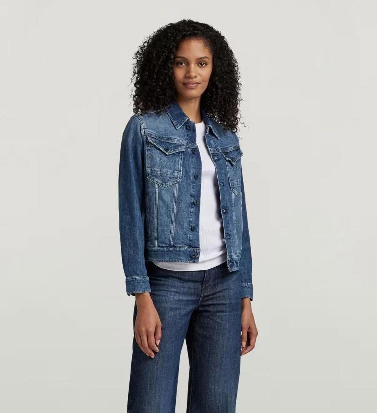 NWT G-Star RAW Arc 3D Denim Jacket Women’s Faded Santorini Stretch Size Small
