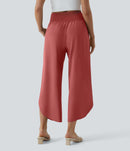 NWT Halara Breezeful High Waisted Side Pocket Split Resort Pants Kapok Red M