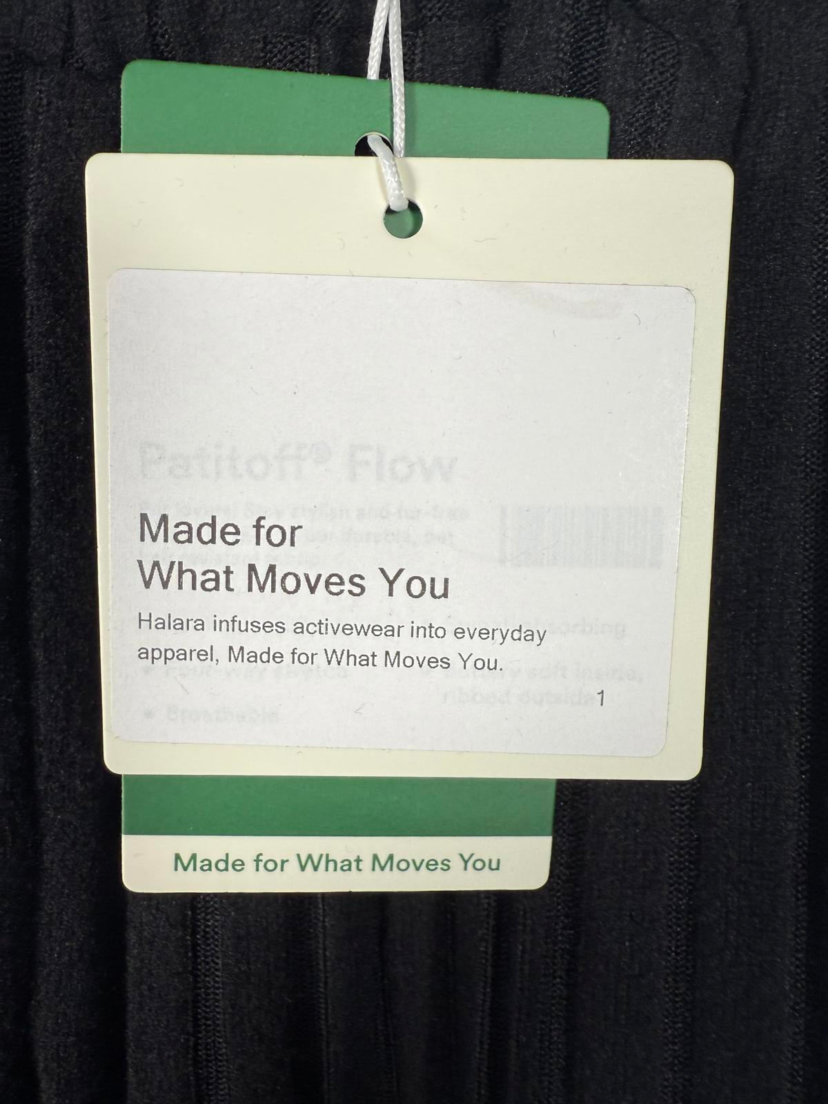 NWT Halara Ribbed Knit High Waisted Pockets Wide Leg Casual Pants Black S