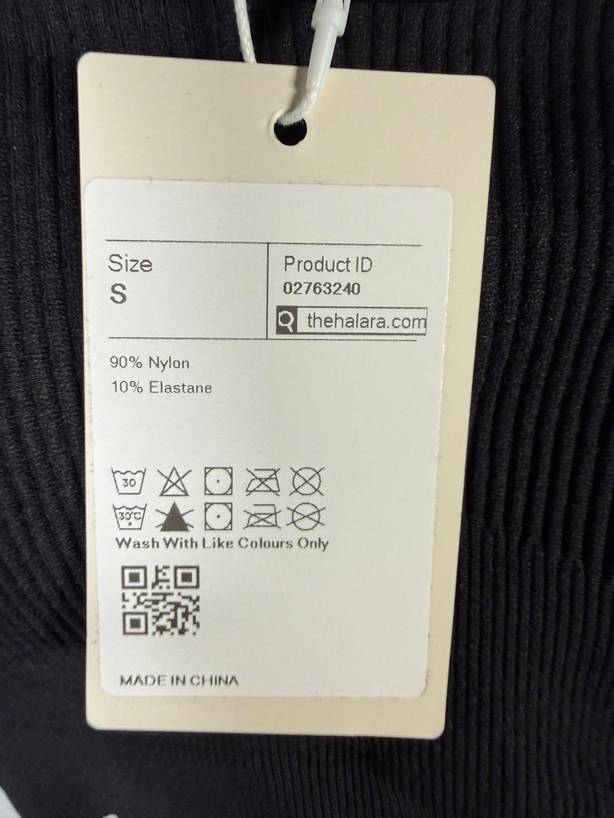 NWT Halara Black Ribbed Lace-Up Back Sports Bra Size Small